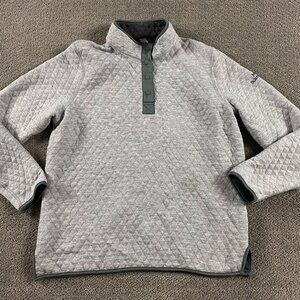 Marine Layer Reversible Corbet Pullover Women's Large Quilted Charcoal Gray